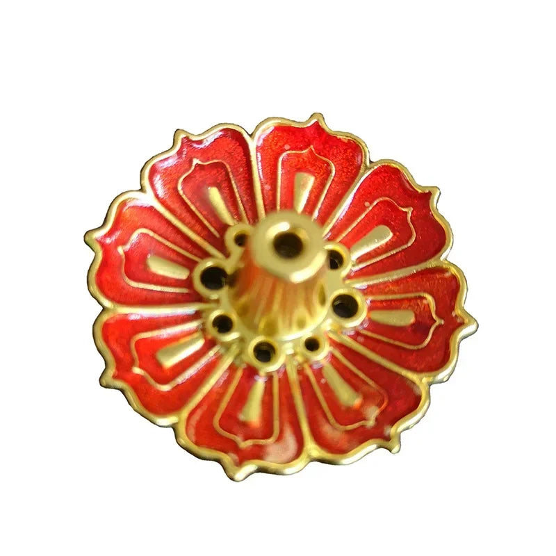 Incense Holder for Sticks Alloy Incense Burner Creative 3 levels Lotus Incense Stick Holder and Detachable Ash Catcher