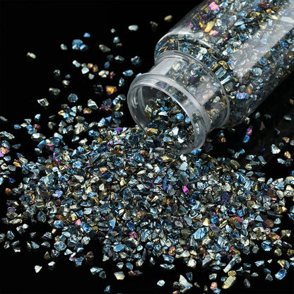 30g/Bottle Glass Crushed Stones Resin Fillings for DIY Epoxy Resin Mold Irregular Crystal Nail Art Decoration Jewelry Making