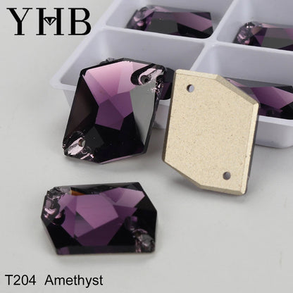 YHB Top Quality Cosmic Glass Crystal AB Moonlight Sewing Stones Flatback Sew on Rhinestones For Garment Clothes Bags