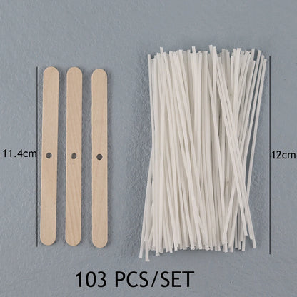 Smokeless Candle Wicks 2.6-20cm Pre-Waxed Cotton Core Wicks with Metal Sustainer Tabs DIY Handmade Candle Making Tools