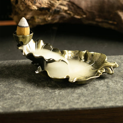 Incense Waterfall, Incense Cone Burner Frog or Fish Backflow Insense Burner Metal Incense Burner Aromatherapy Ornament Home Yoga
