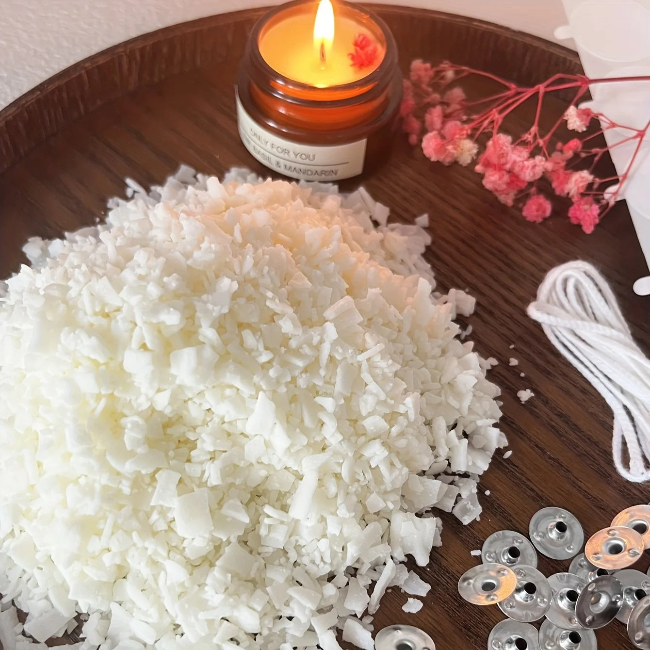Candle Making Kits 100G Soy Wax DIY Candle Making Scented Candle Material Smokeless Candle Metal Wick Candle Holders Making