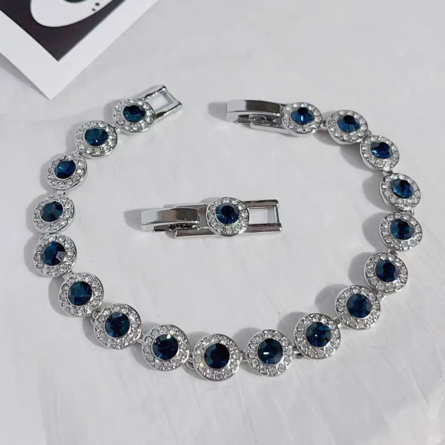 2025 New Original Round Water Drop Crystal High Jewelry Set Fashion Dazzling Women's Bracelet Earring Necklace Ring Wedding Gift