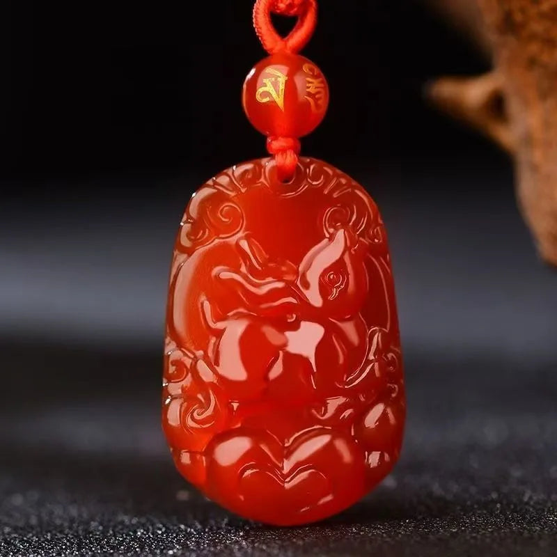 Mặt dây chuyền ngọc bích đá mã não băng mới, Mặt dây chuyền ngọc bích phong cách dân tộc cổ điển