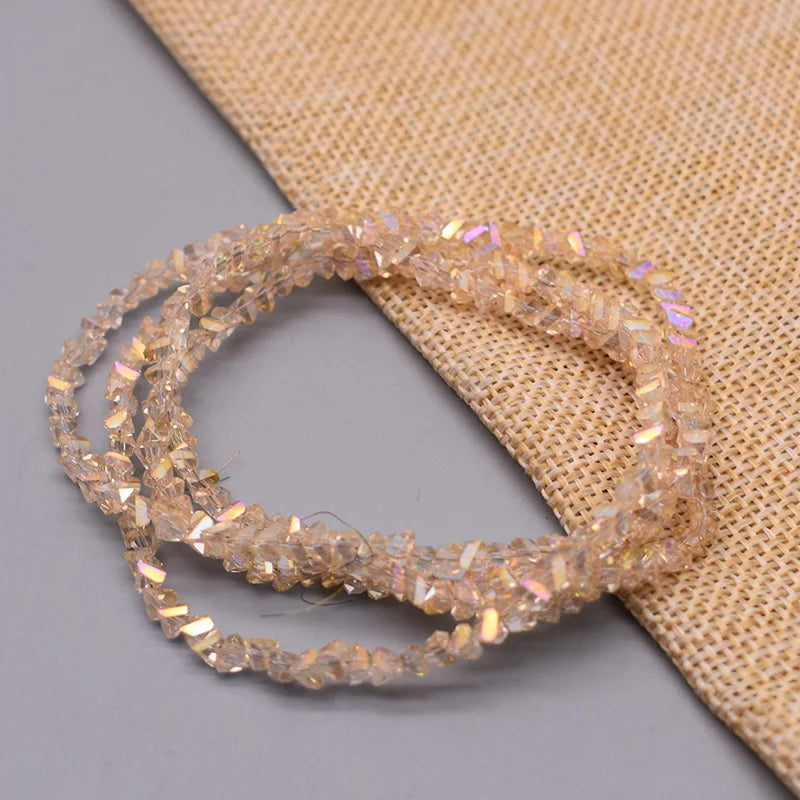 New Color Triangle Crystal Beads 4mm 130pcs Charm Crystal Glass Loose Beads For Jewelry Making DIY Earring Necklace