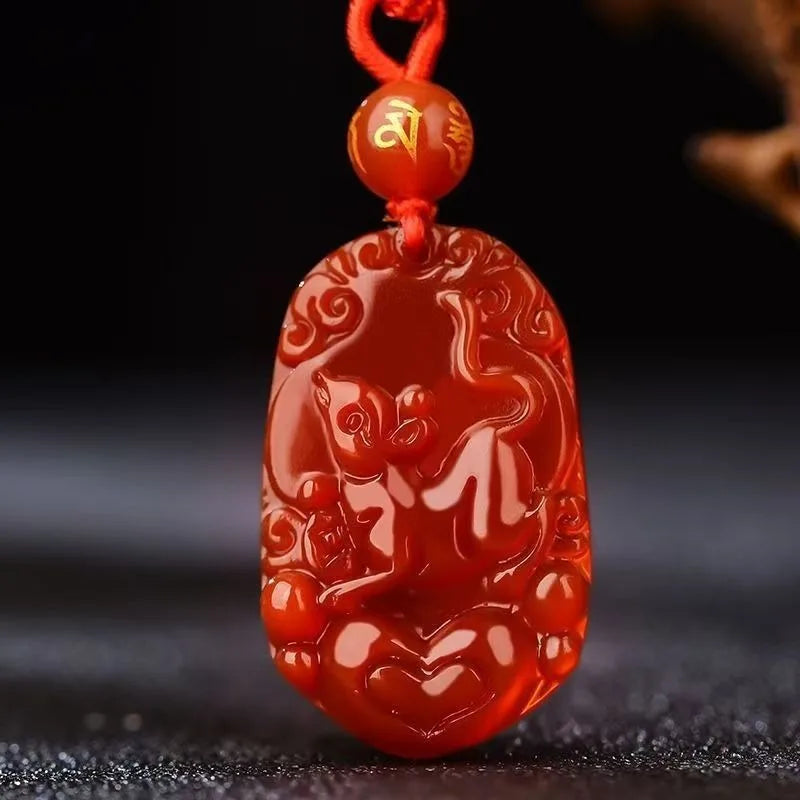Mặt dây chuyền ngọc bích đá mã não băng mới, Mặt dây chuyền ngọc bích phong cách dân tộc cổ điển