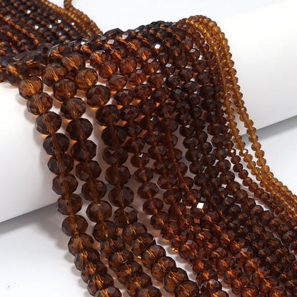 1Strand/Lot 3 4 6 8 10mm Rondelle Flat Faceted Crystal Beads Glass Spacer Beads For DIY Crafts Ornament Making Handmade Accesso
