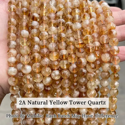 3A Natural Rock Quartz Beads Round Loose Spacer Flaws White Crystal For Jewelry Making Bracelet Necklace Diy Accessory Findings