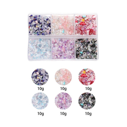 60g/Box Mixed Glass Crystal Crushed Stone Epoxy Resin Fillers Material for DIY Resin Jewelry Making Accessories Nail Art Crafts