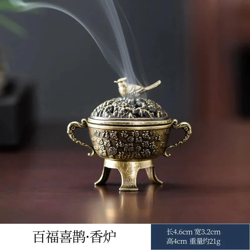 1pc Lucky Incense Burner Metal Lotus Incense Burner Bowl Incense Holder With Handle Yoga Meditation Home Decor