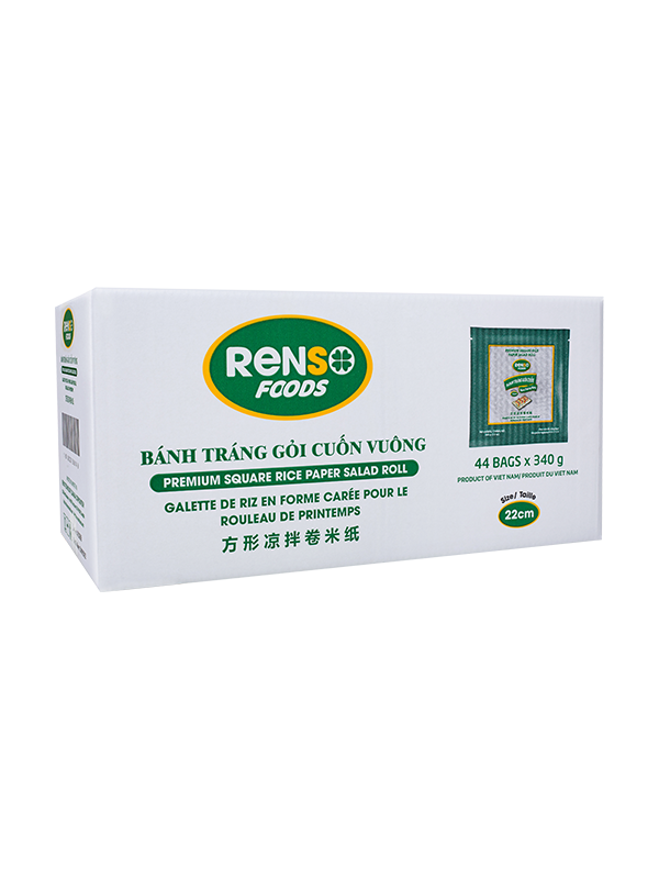 055-Renso Premium Feuilles de riz rondes pour rouleaux de printemps 22cm, 340g (Carton de 44)
