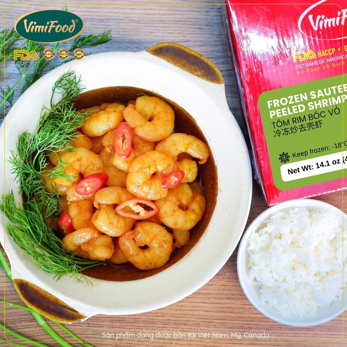 VimiFood: Frozen Sautéed Peeled Shrimp (Tôm Kho Tộ Bóc Vỏ)