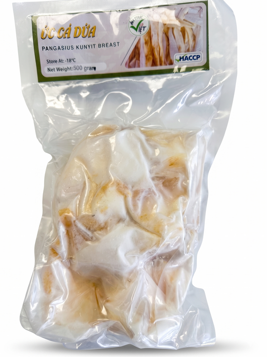 Premium Frozen Pangasius Kunyit Breast (Fish Breast - Ức cá dứa) - 500g Export Quality