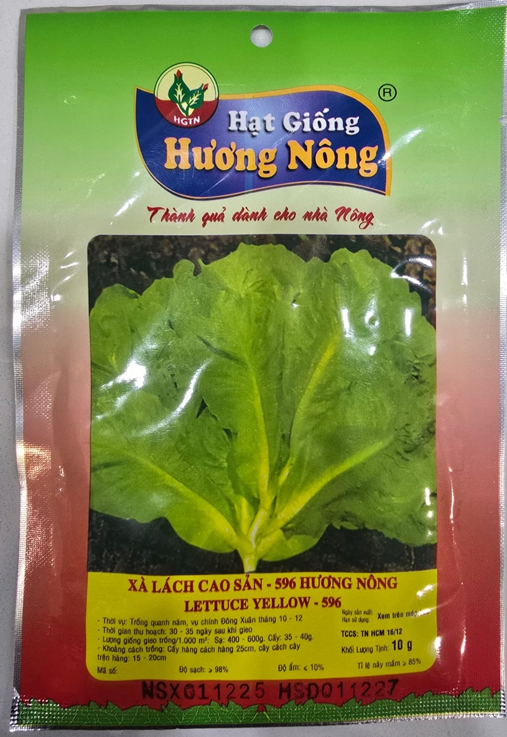 High-Yield Lettuce Seeds (Xà Lách Cao Sản - 596 Hương Nông)