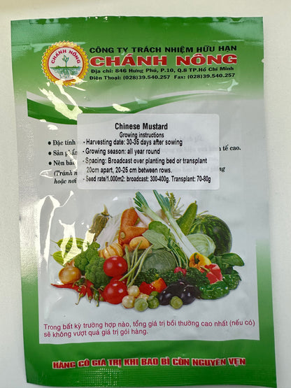 Chánh Nông - Hạt Giống Cải Bẹ Xanh Mỡ CN 17 (Premium Chinese Mustard Seeds)