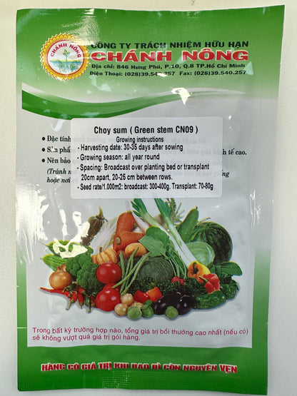 Chánh Nông – Premium Choy Sum Seeds (Cải Ngọt cọng xanh - Green Stem CN09)