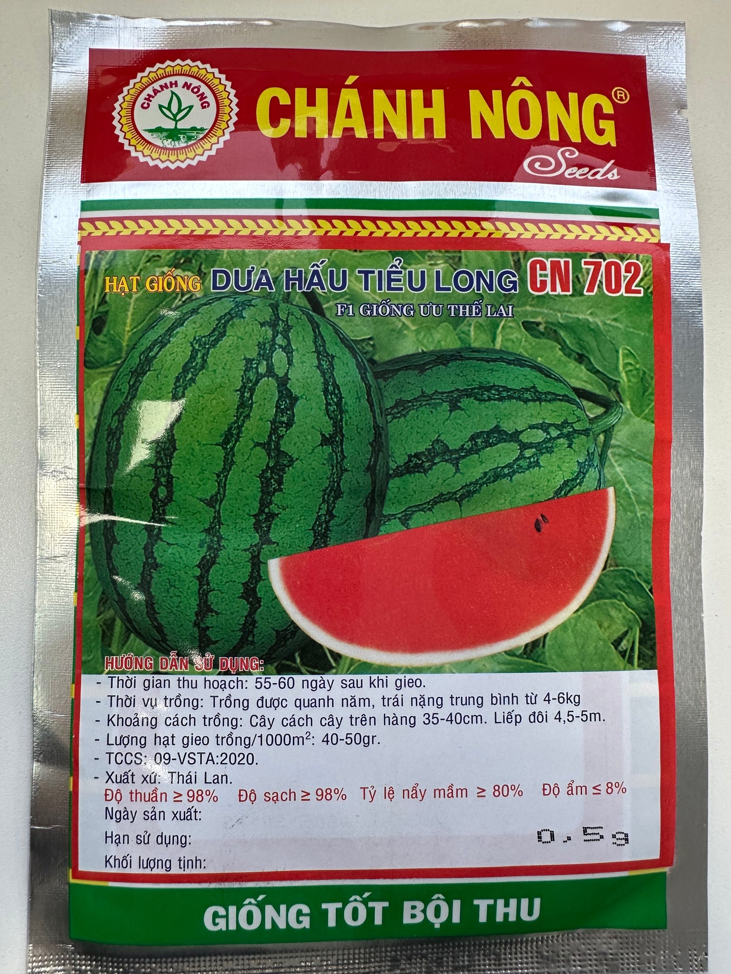 Chánh Nông – Premium Watermelon F1 "Dưa Hấu Tiểu Long" (CN 702)