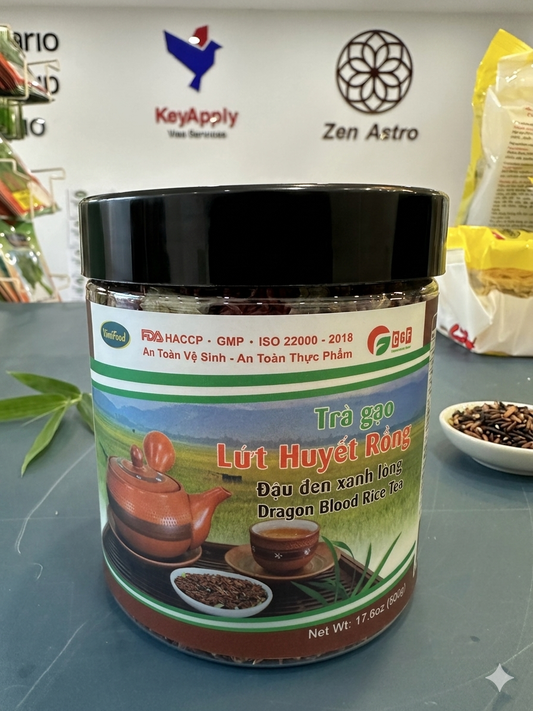 Thé de riz brun rouge et de haricot noir à grain vert (Trà Gạo Lứt Huyết Rồng Đậu Đen Xanh Lòng)