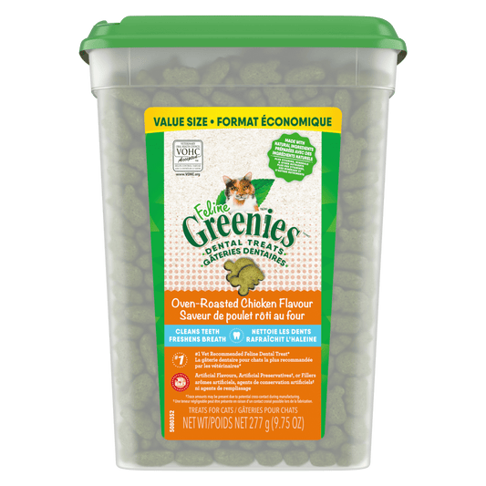 GREENIES Adult Dental Cat Treats – Oven-Roasted Chicken, 277g