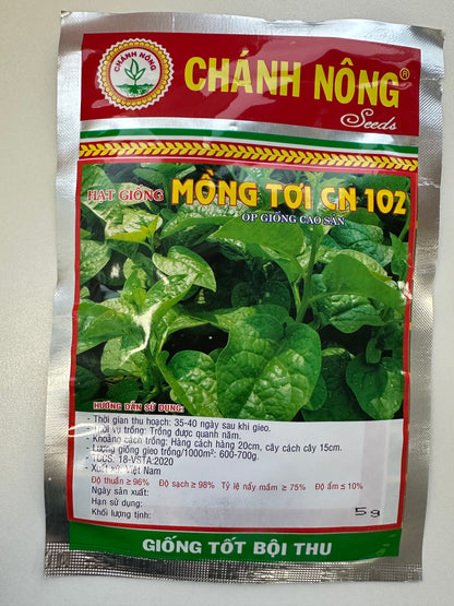 Chánh Nông – Hạt giống mồng tơi Malabar chất lượng cao (Mồng Tơi CN 102)