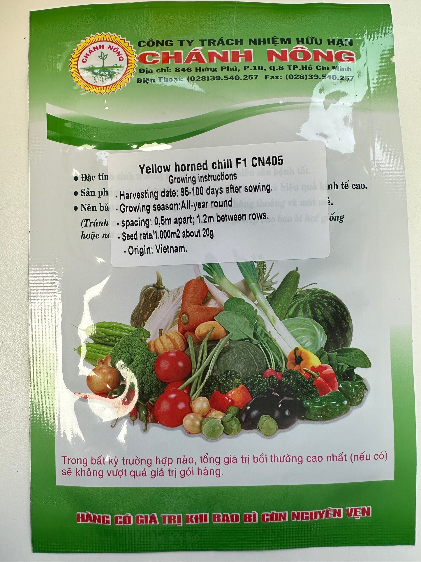 Chánh Nông – Ớt Sừng Vàng F1 (Ớt Sừng Vàng CN 405)