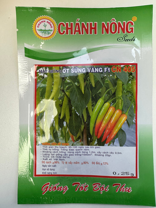 Chánh Nông – Yellow Horn Chili F1 (Ớt Sừng Vàng CN 405)