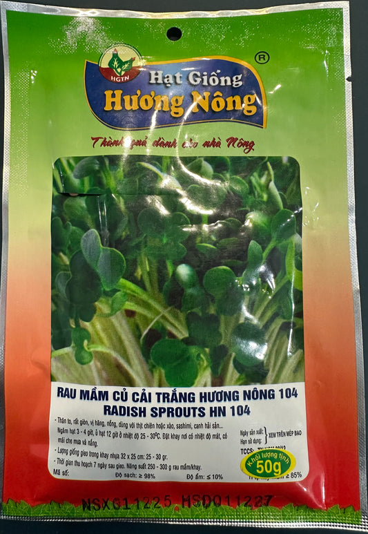 Graines de radis (Rau Mầm Củ Cải Trắng Hương Nông 104)