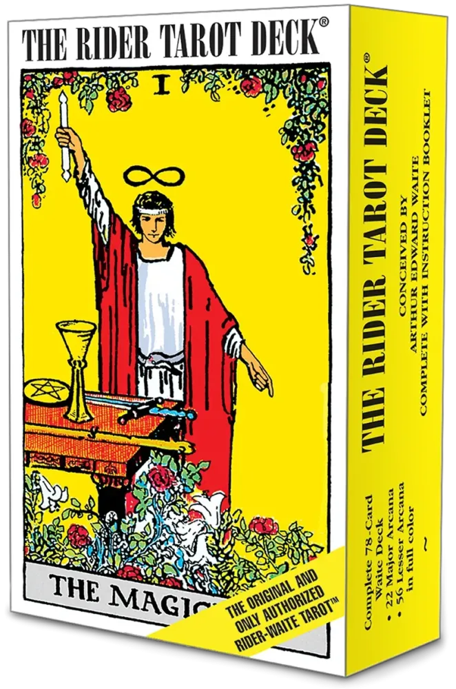 The Rider Tarot Deck WR78 by U.S. Games Systems, yellow box with The Magician artwork, ISBN 9780913866139