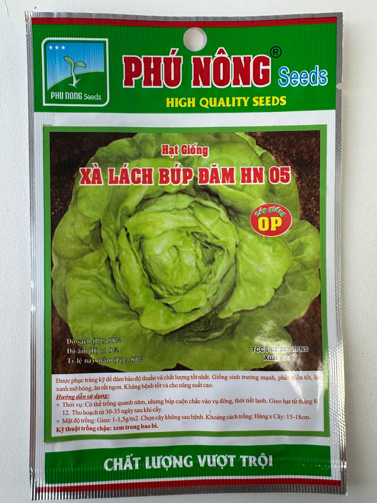 Curly Lettuce No. 8 (Black Seed) - Xà lách búp đăm - Phu Nong
