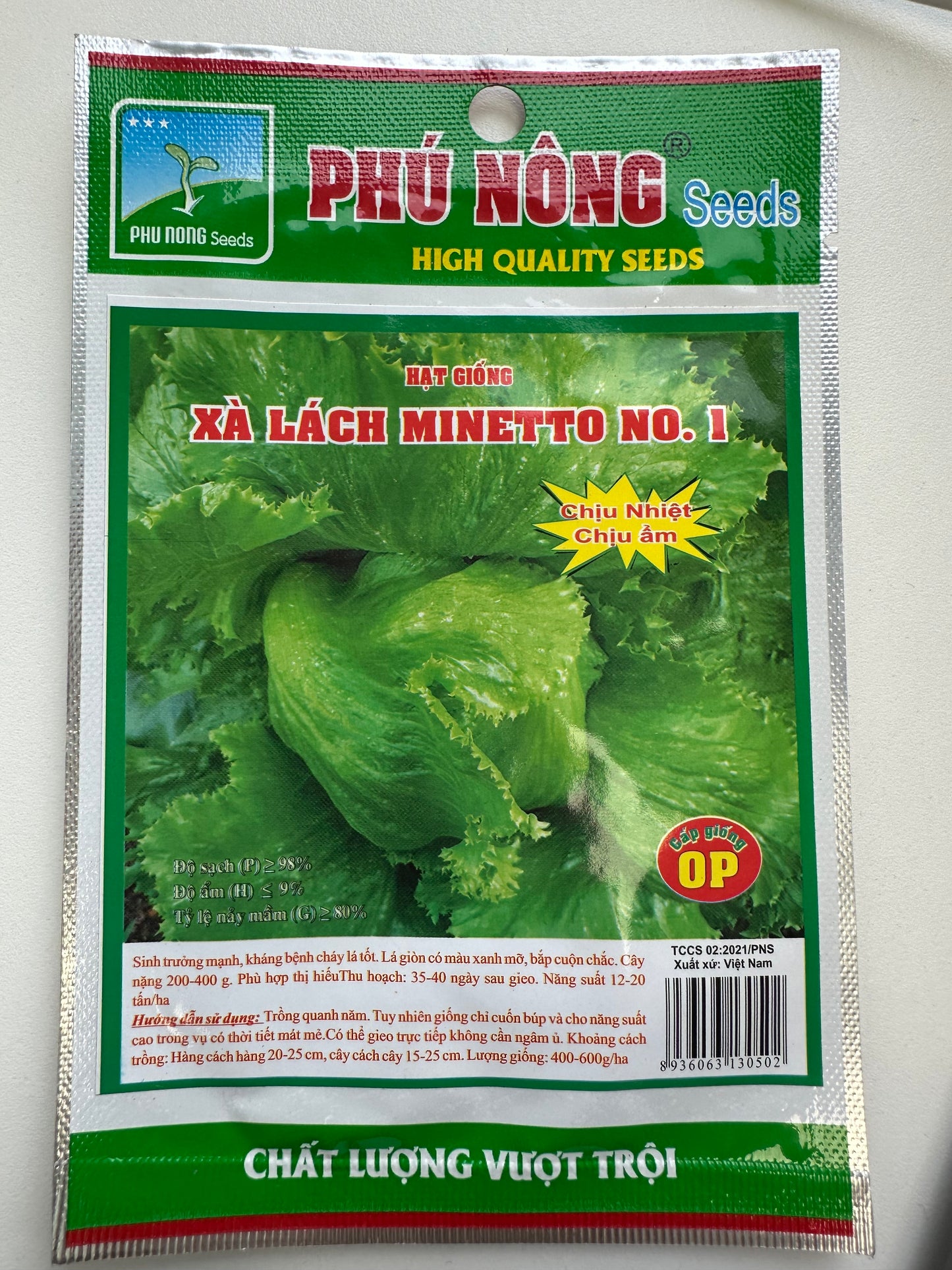 Graines de laitue Minetto n° 1 - Graines de Xà lách Minetto n° 1 Phu Nong (résistantes à la chaleur et à l'humidité)