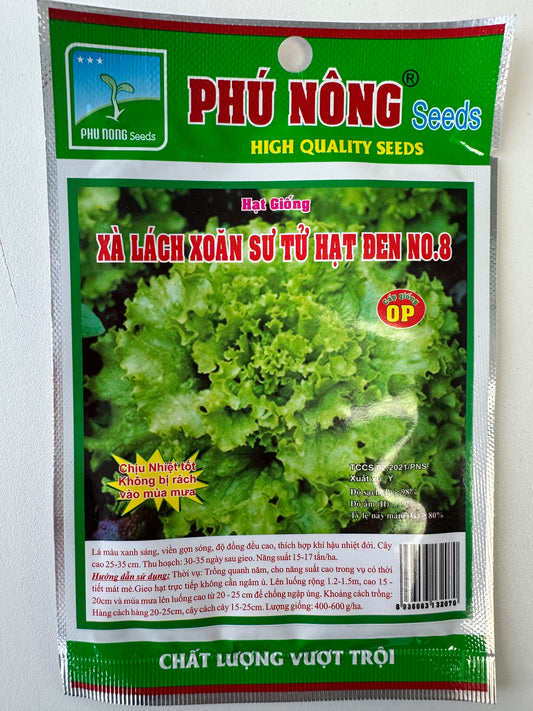 Curly Lion Lettuce No. 8 (Black Seed) - Xà lách xoăn sư tử hạt đen Phú Nông