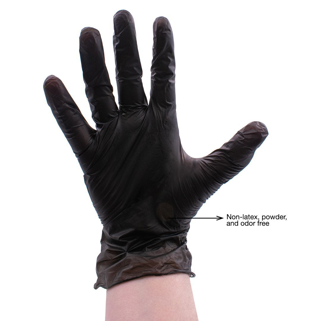 Colortrak - Black Vinyl Gloves  - Medium (100pcs)