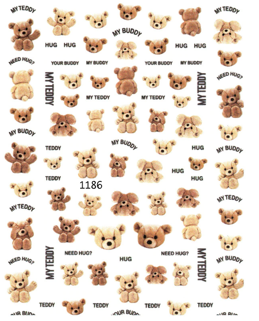 Nail Sticker - Teddy Bear - 1186