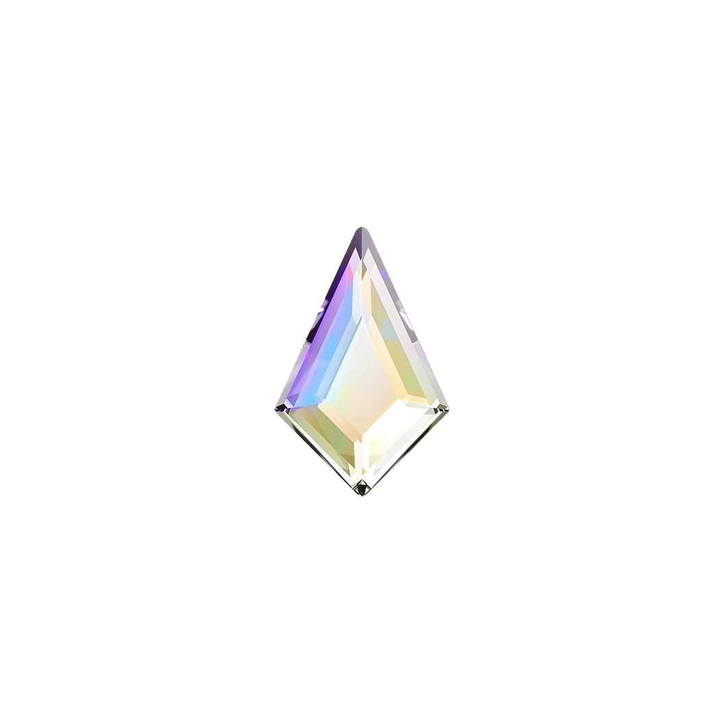 Crystal Rhinestone - Arrow (Kite) Flatback - Crystal AB
