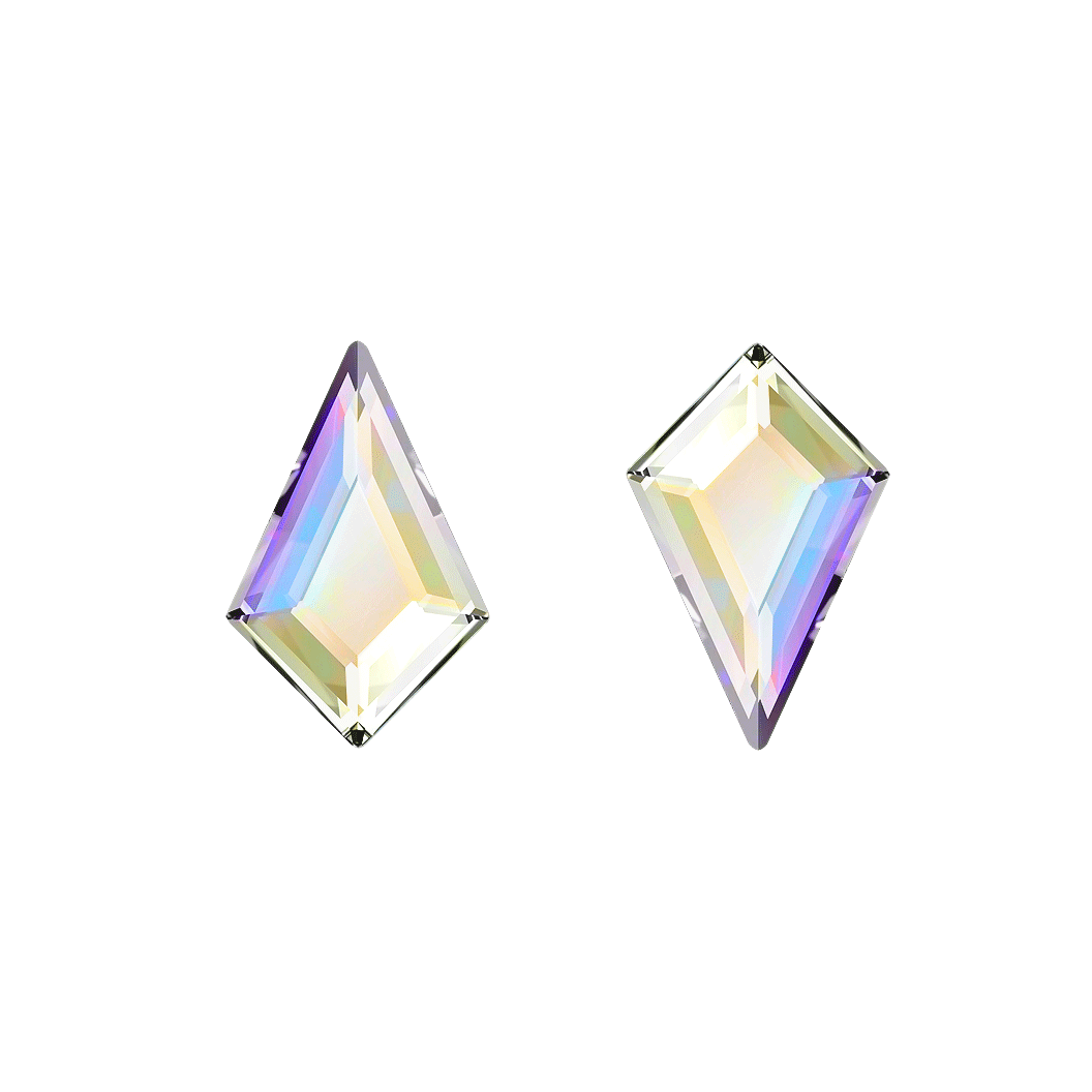 Crystal Rhinestone - Arrow (Kite) Flatback - Crystal AB