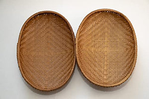 4 pc Set Natural Bamboo Serving Trays | 100% Biodegradable | Naturally Treated | Good for Food, Fruits, Veggies, Bread, Desserts, Cupcakes or Snacks. (h=4, d=23, 25, 28 & 30cm)