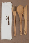 Bamboo Cutlery - Set of 3 | 100% Natural Bamboo | Reusable | Biogradable | Washable