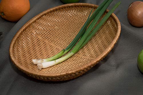 4 pc Set Natural Bamboo Serving Trays | 100% Biodegradable | Naturally Treated | Good for Food, Fruits, Veggies, Bread, Desserts, Cupcakes or Snacks. (h=4, d=23, 25, 28 & 30cm)