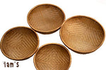 4 pc Set Natural Bamboo Serving Trays | 100% Biodegradable | Naturally Treated | Good for Food, Fruits, Veggies, Bread, Desserts, Cupcakes or Snacks. (h=4, d=23, 25, 28 & 30cm)