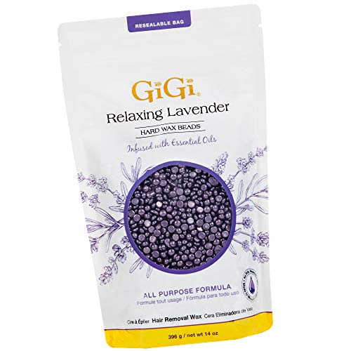 GiGi Hard Wax Beads for Hair Removal (14 oz Relaxing Lavender)