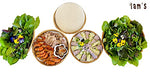 4 pc Set Natural Bamboo Serving Trays | 100% Biodegradable | Naturally Treated | Good for Food, Fruits, Veggies, Bread, Desserts, Cupcakes or Snacks. (h=4, d=23, 25, 28 & 30cm)