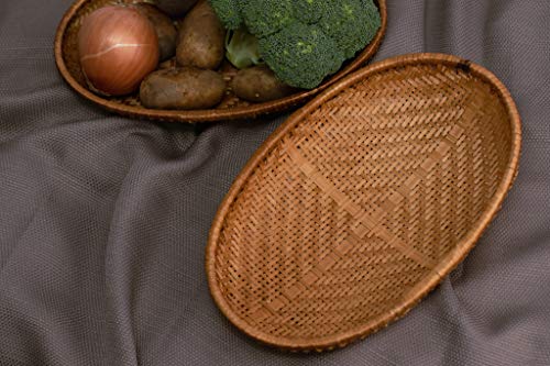4 pc Set Natural Bamboo Serving Trays | 100% Biodegradable | Naturally Treated | Good for Food, Fruits, Veggies, Bread, Desserts, Cupcakes or Snacks. (h=4, d=23, 25, 28 & 30cm)