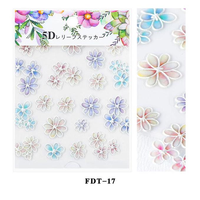 Nail Sticker - 5D Flowers - 17