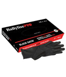 BaBylissPRO Reusable Black Satin Latex Gloves Medium 10 per box