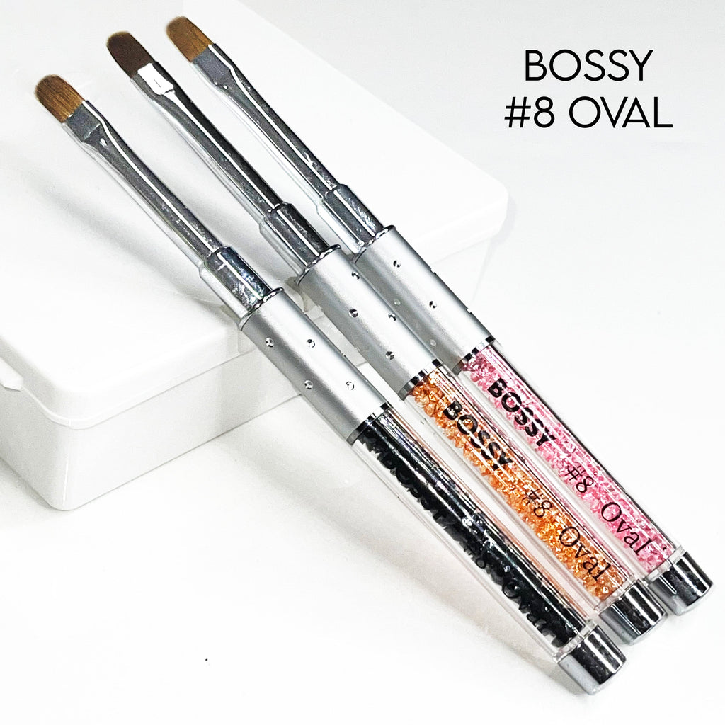 BOSSY Crimped OVAL Gel Brush Set (Lid included)
