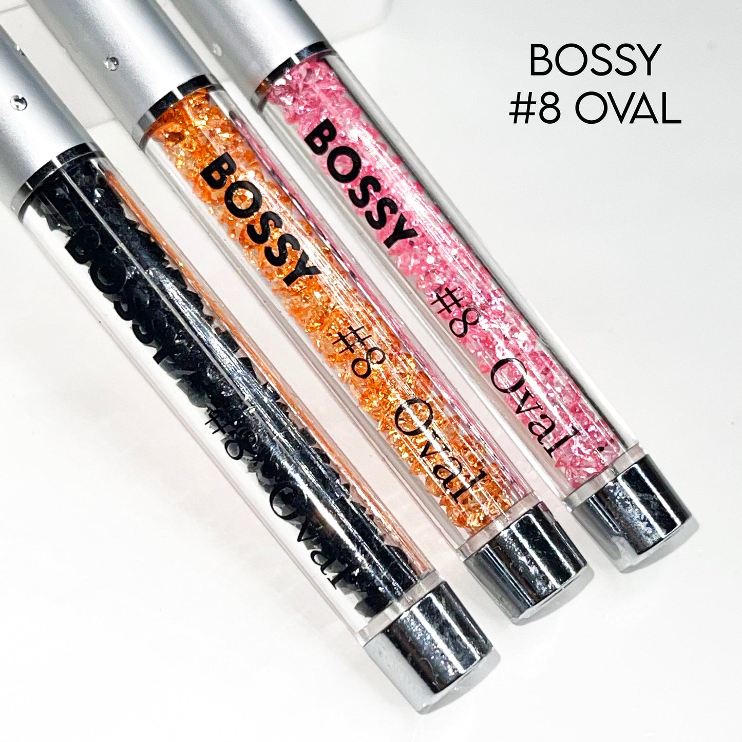 BOSSY Crimped OVAL Gel Brush Set (Lid included)