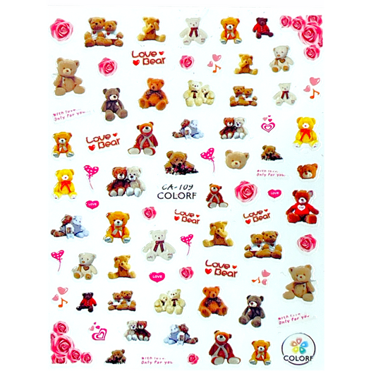 Nail Sticker - Teddy Bear - CA109