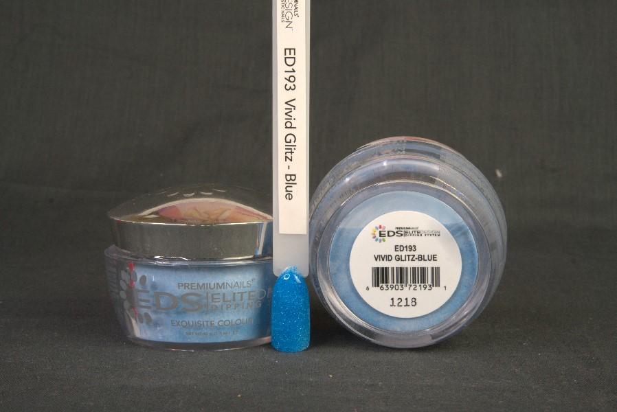 ED193 Vivid Glitz-Blue 40 g - ELITEDESIGN PREMIUM NAILS Dip Powder