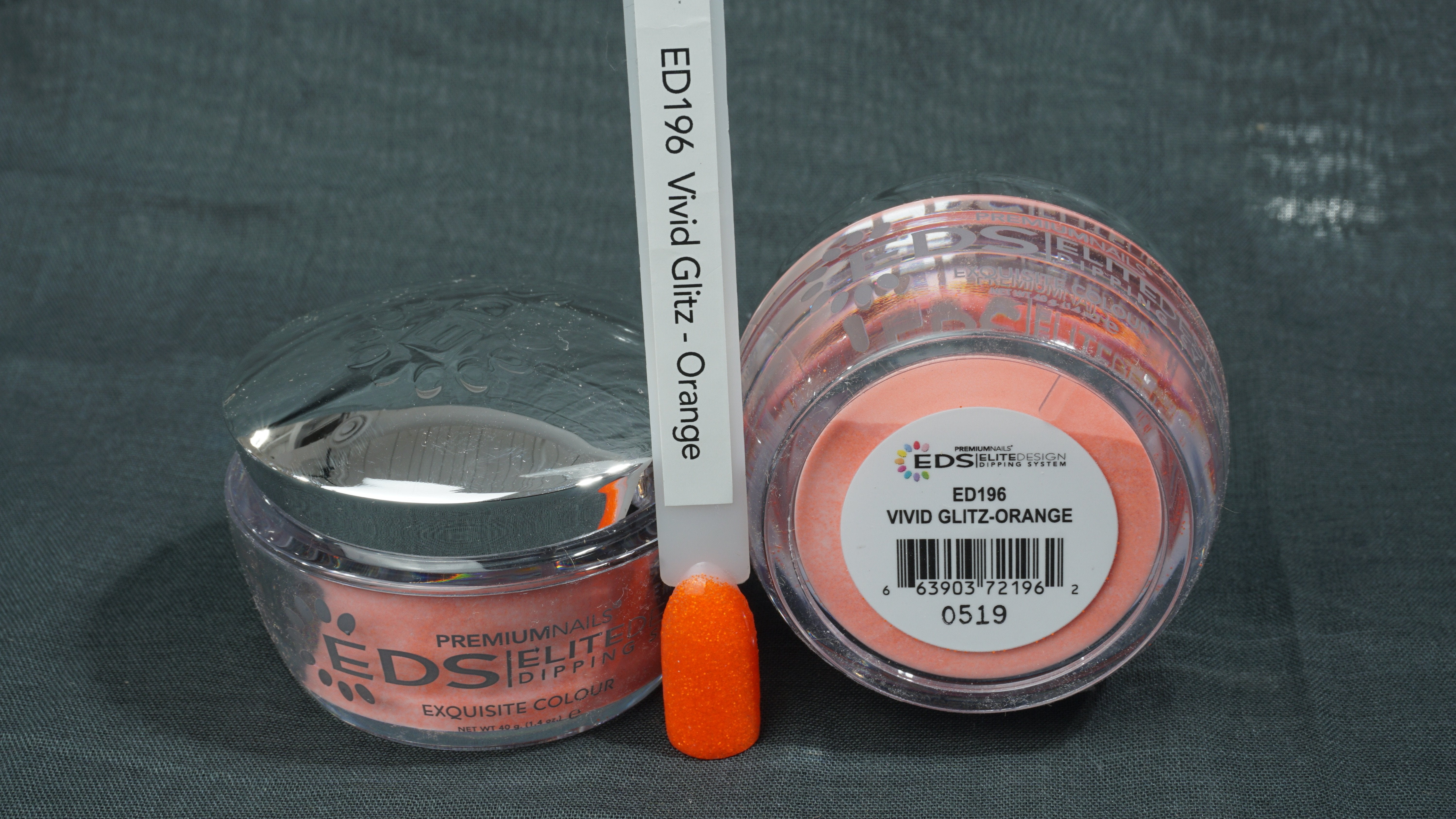 ED196 Vivid Glitz-Orange 40 g - ELITEDESIGN PREMIUM NAILS Dip Powder