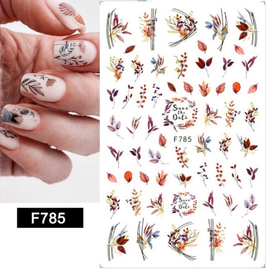Nail Sticker - Flowers - F785